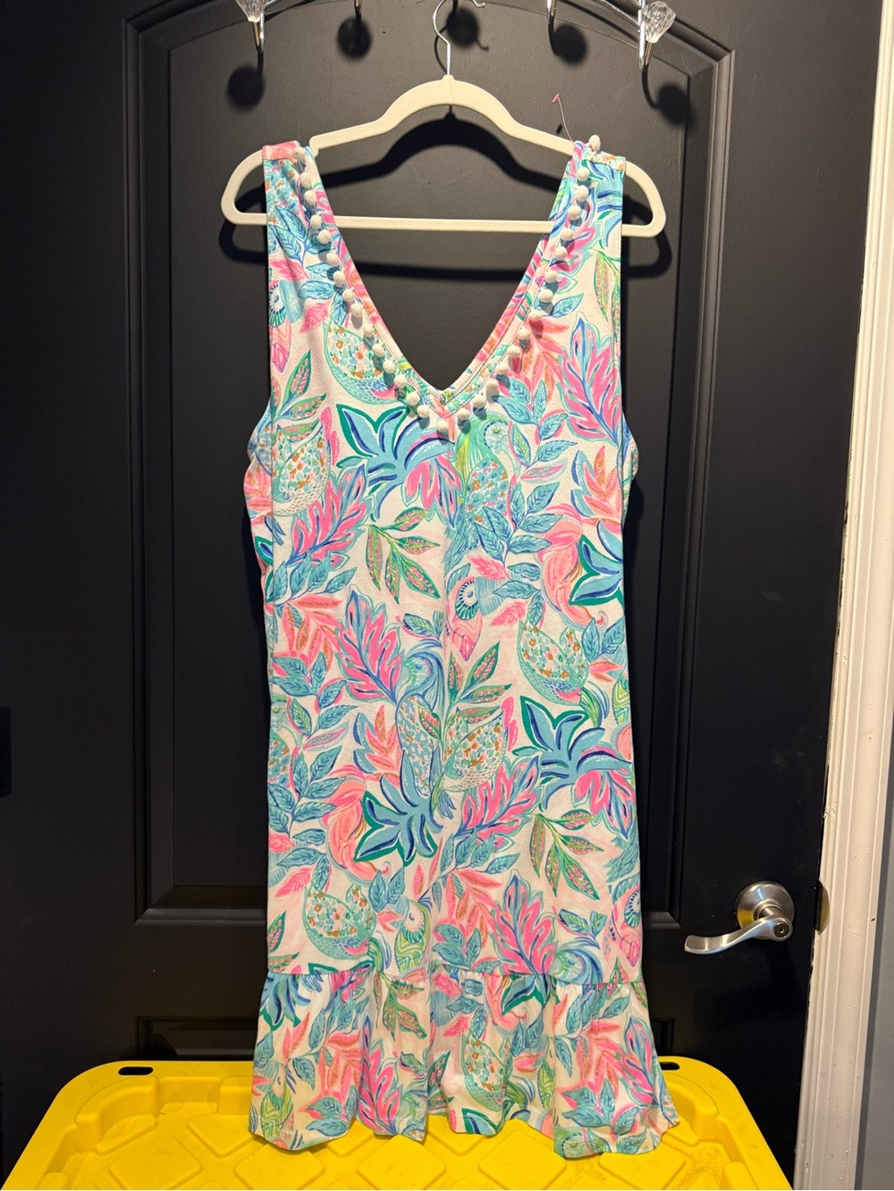 Lilly Pulitzer Floral V-Neck Dress in Pink, Blue, Green